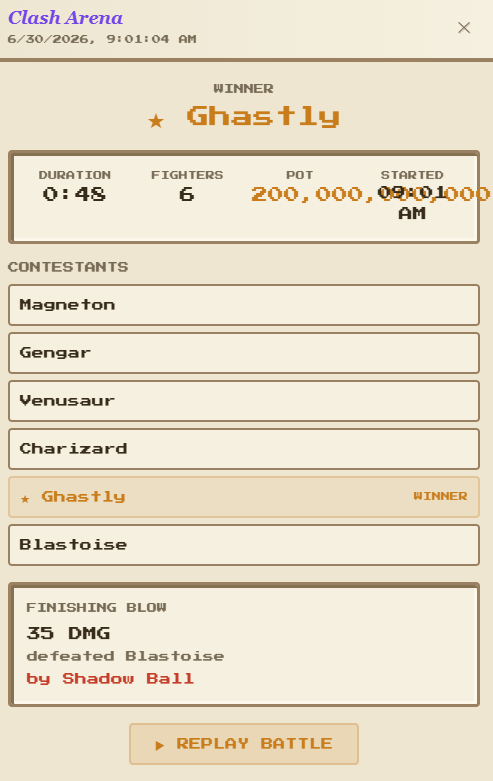 thepokearena's tweet photo. You can also replay your battles if you wanna see how you won or lose.

$POKE https://t.co/fF5eKey1sA