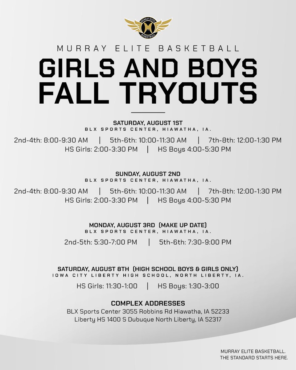 MurrayElite's tweet photo. A new era awaits!!  Come join us as @Team_Iowa & Murray Elite become one team, one organization.  

STRONGER TOGETHER serving boys and girls in Eastern Iowa and beyond.  This is the start of something truly special and we hope you will come be apart of it from the forefront and help us build something new, unique, and centered on serving young people holistically both on and off the court!!!

Tryouts are now open for registration:
https://t.co/Nv3EjeB9GU