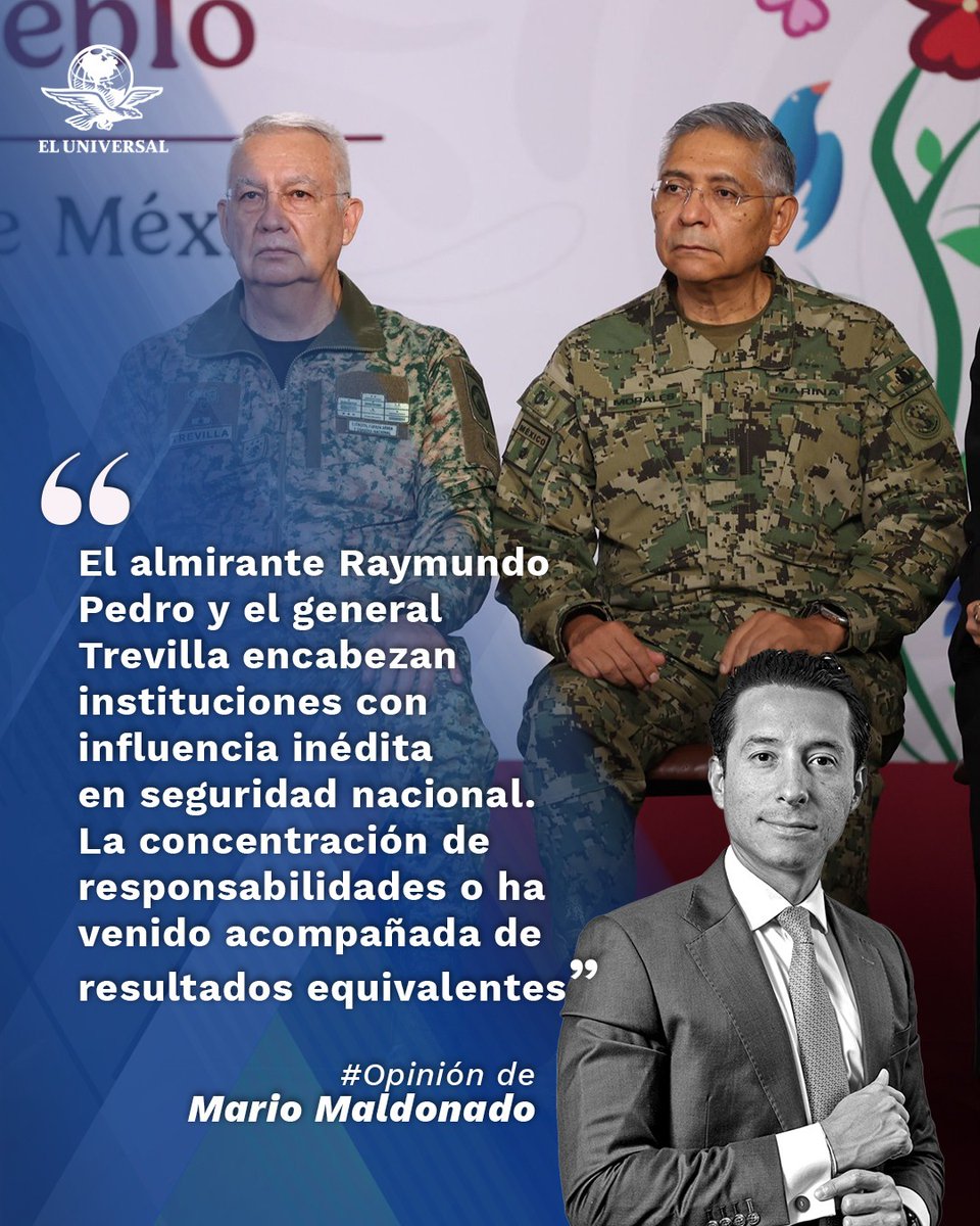 El_Universal_Mx's tweet photo. El fracaso de las Fuerzas Armadas en la seguridad de los estados | #Opinión de @MarioMal 🖊️

"La organización México Evalúa ha documentado que los estados encabezados por mandos militares presentan, en promedio, tasas de homicidio superiores a las de aquellos dirigidos por perfiles civiles o policiales".

https://t.co/HDNgsTpflg