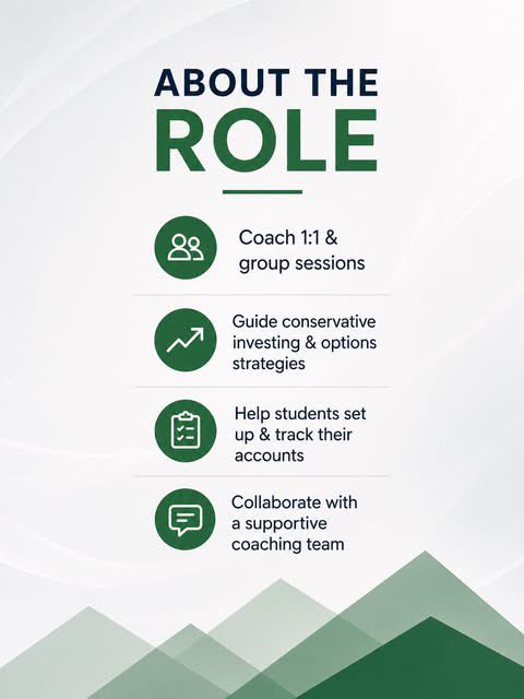 PrivateDmSteve's tweet photo. ⭐️ We’re hiring a Part-Time Investing Coach at Call to Leap!

This role is for someone who genuinely enjoys helping others learn, grow, and take action with their money.

This could be a great fit if you:
• Have investing experience
• Can explain complex topics in a simple way https://t.co/MnonwoxRb6