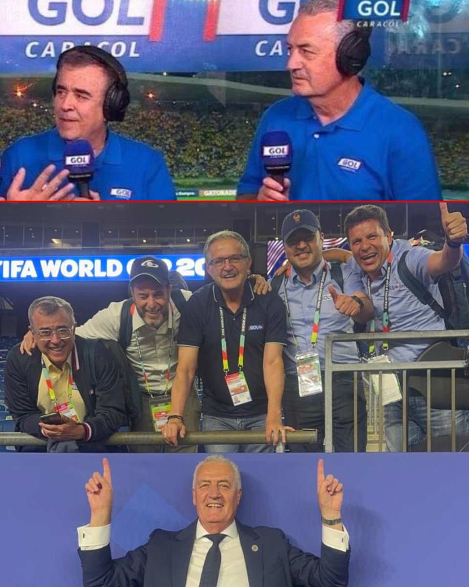 GolCaracol's tweet photo. 📸💛 ¡SIEMPRE DE ESTA CASA!

Gustavo Alfaro, quien pasó por Gol Caracol, se tomó un momento para compartir con el equipo liderado por Javier Hernández Bonnet, luego de la histórica clasificación de Paraguay a los octavos de final del Mundial 2026. 🌎🏆

¡Alfaro, siempre del lado correcto! 🤝✨

#FutboleroGol #Futbol2026