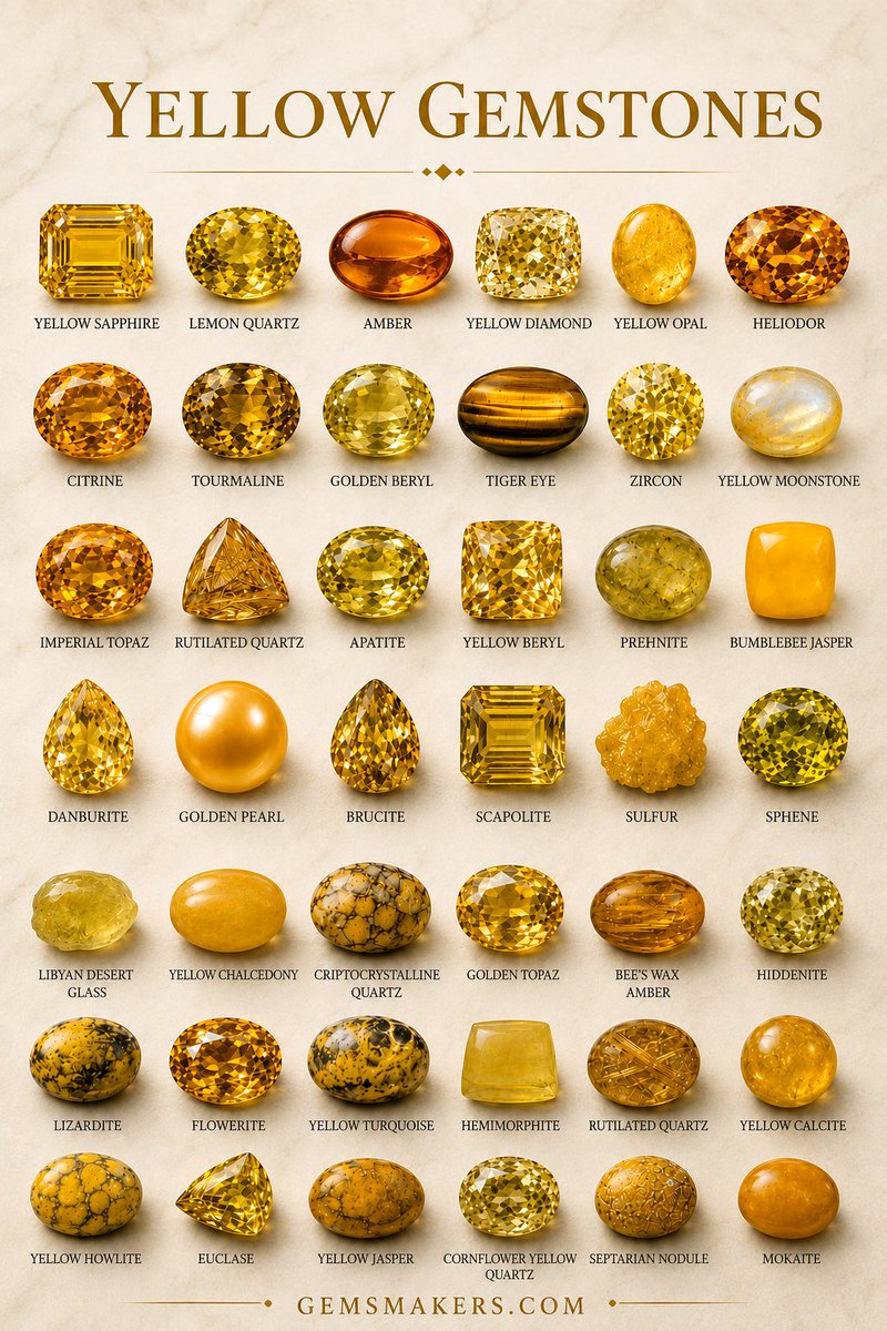 specialgems's tweet photo. A List Of Yellow Gemstones With Their Names 💛 https://t.co/Yv8YMK6oxb