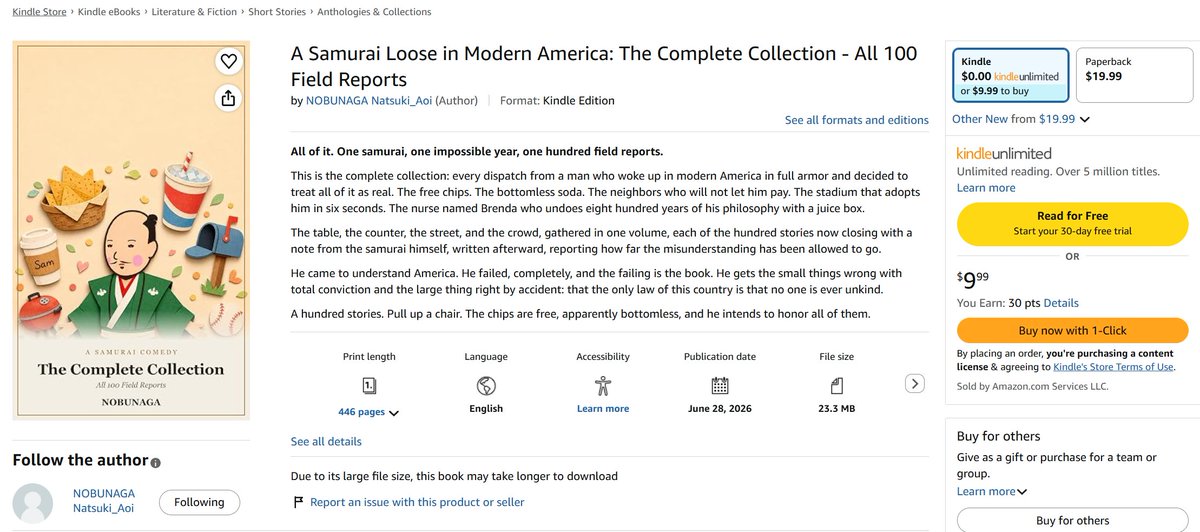 japan_nobunaga's tweet photo. 📚⚔️ At last... my first campaign has reached the shelves of Kindle.

This is the very first book I have ever published. 🎉

If you march beneath the banner of Kindle Unlimited, no extra gold is required. 🏯✨

Should you have a quiet moment, I would be deeply honored if you joined me on this little journey.

🔗 The path awaits in my profile and pinned post.

May fortune walk beside you. 🍵⚔️