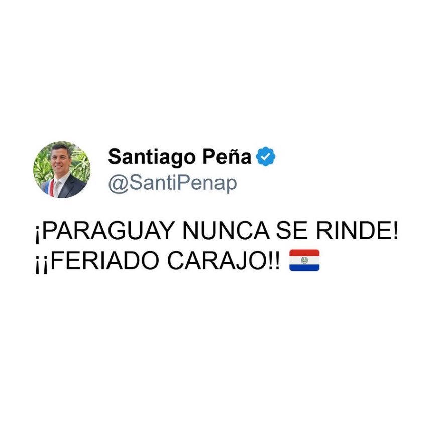 tracklist's tweet photo. O presidente do Paraguai, Santiago Peña, decretou FERIADO NACIONAL após classificação sobre a Alemanha na #FIFAWorldCup. https://t.co/Nlf36RY6CS