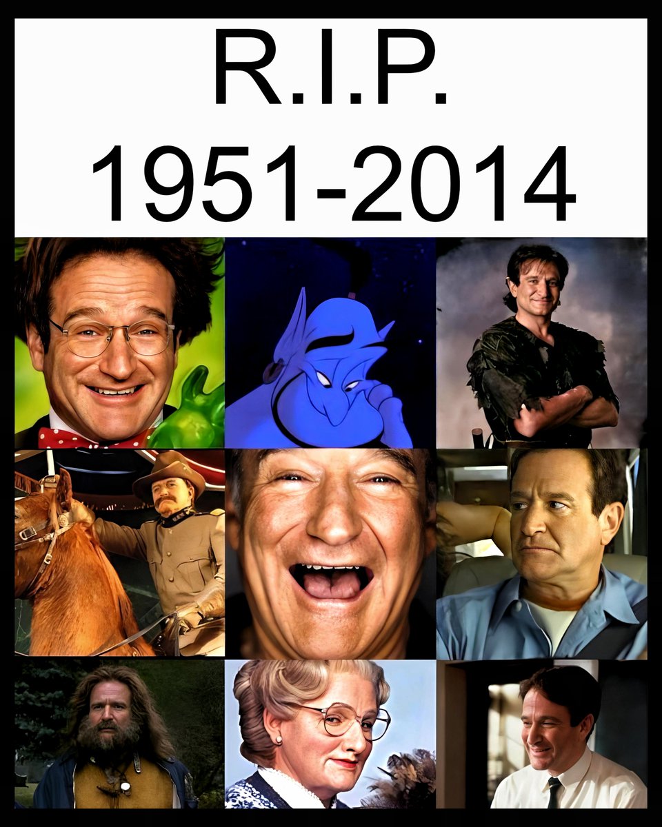 cartoonvibes26's tweet photo. Remembering Robin Williams

From bringing the Genie to life in Aladdin to unforgettable performances in Mrs. Doubtfire, Jumanji, Hook, Good Will Hunting, and so many more, Robin Williams left a legacy of laughter, kindness, and heart. His talent touched millions and continues to inspire audiences around the world.

Gone, but never forgotten. ❤️🕊️

#RobinWilliams #RIP #Legend #Aladdin #MrsDoubtfire #NeverForgotten