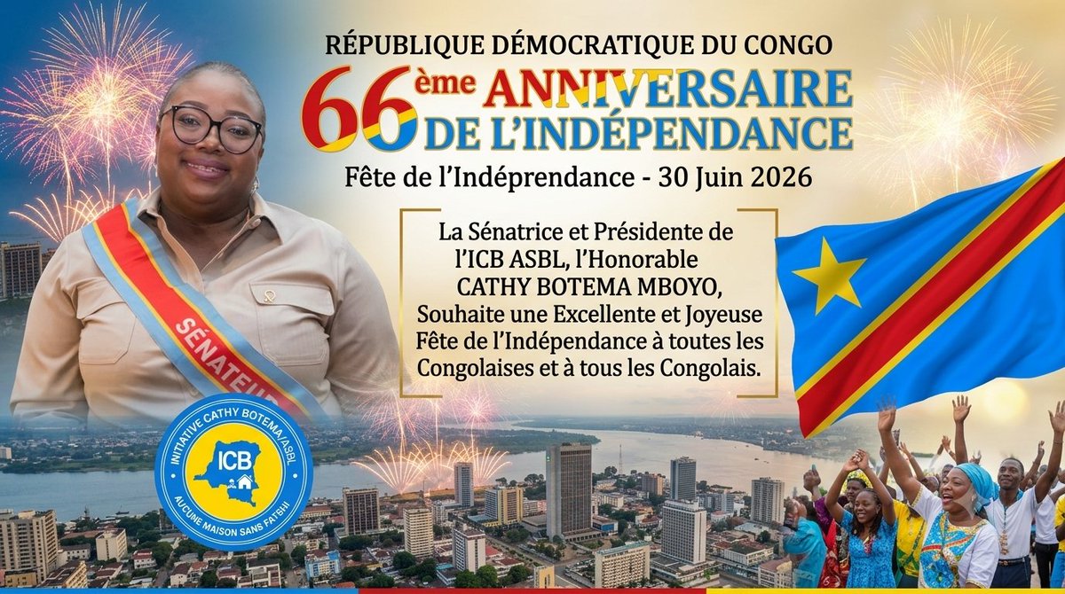 ekama_martin's tweet photo. À l'occasion de la 66 ans anniversaire de l'independance, la Sénatrice et Présidente de l'ICB Cathy Botema Souhaite une excellente fêtes à toutes et à tous. @Cathy_Botema https://t.co/wyy82hoMEf