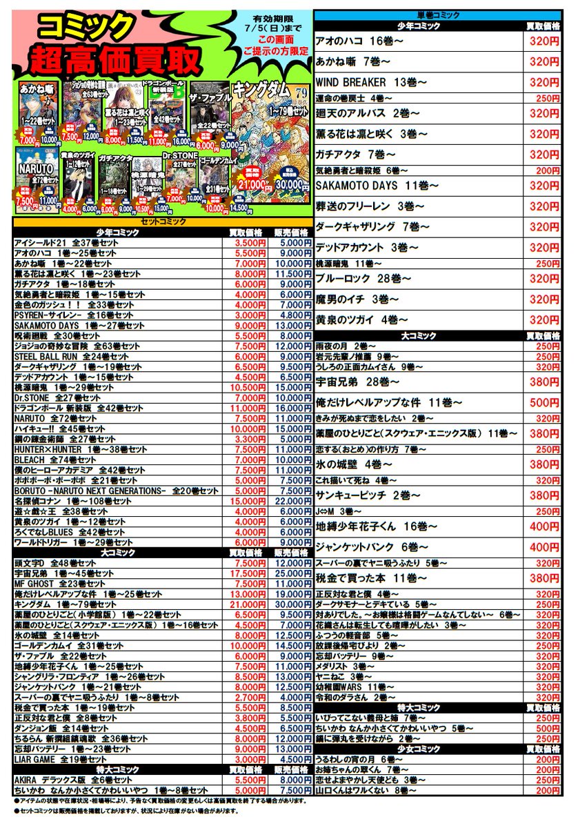 買取受付時『最初』にこちらの画像ご提示で、 買取金額が通常査定より