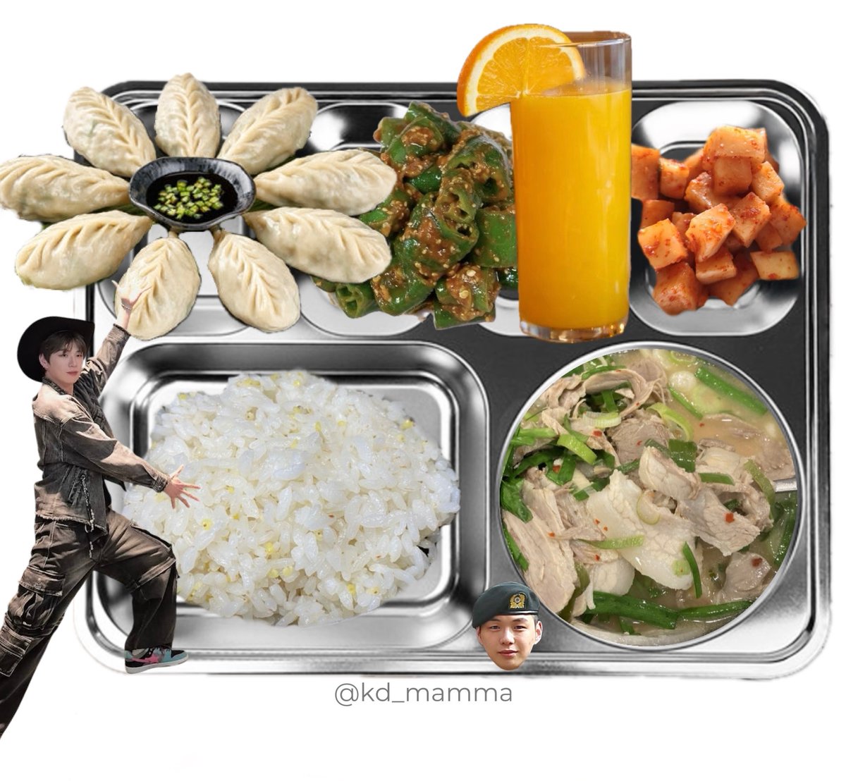 kd_mamma's tweet photo. 〔 2026년 6월 30일 중식 〕 
밥
돼지국밥
잎새만두찜
오이풋고추된장무침
오렌지주스
깍두기
   ᑎ__ᑎ      ᐱ__ᐱ     ᕱ__ᕱ
   (˶.•o•˶)    ( .•ω• )    ( .•⤚• )
ଘ(ა       )    (ა🥟૮)｡   (      ٩)੭ https://t.co/RykJDksp8y