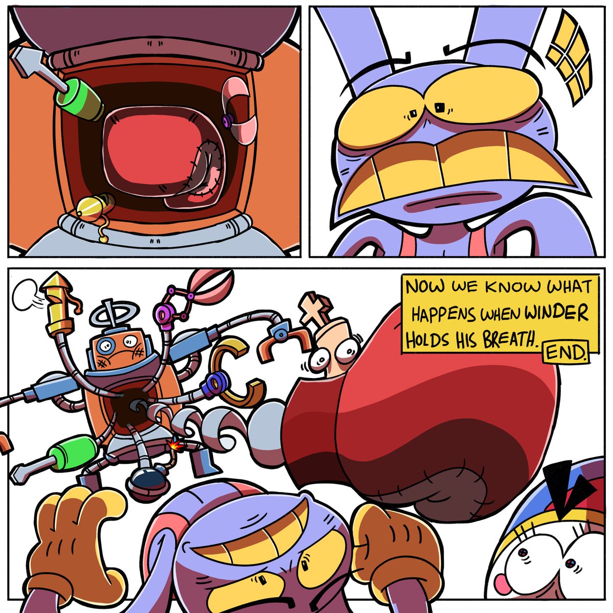punch_toon's tweet photo. Winder Holds His Breath (3): A Digital Circus Oc Comic

#art #digitalart #fanart #TheAmazingDigitalCircus #TADC #oc #tadcoc https://t.co/ATIQX3yjmK