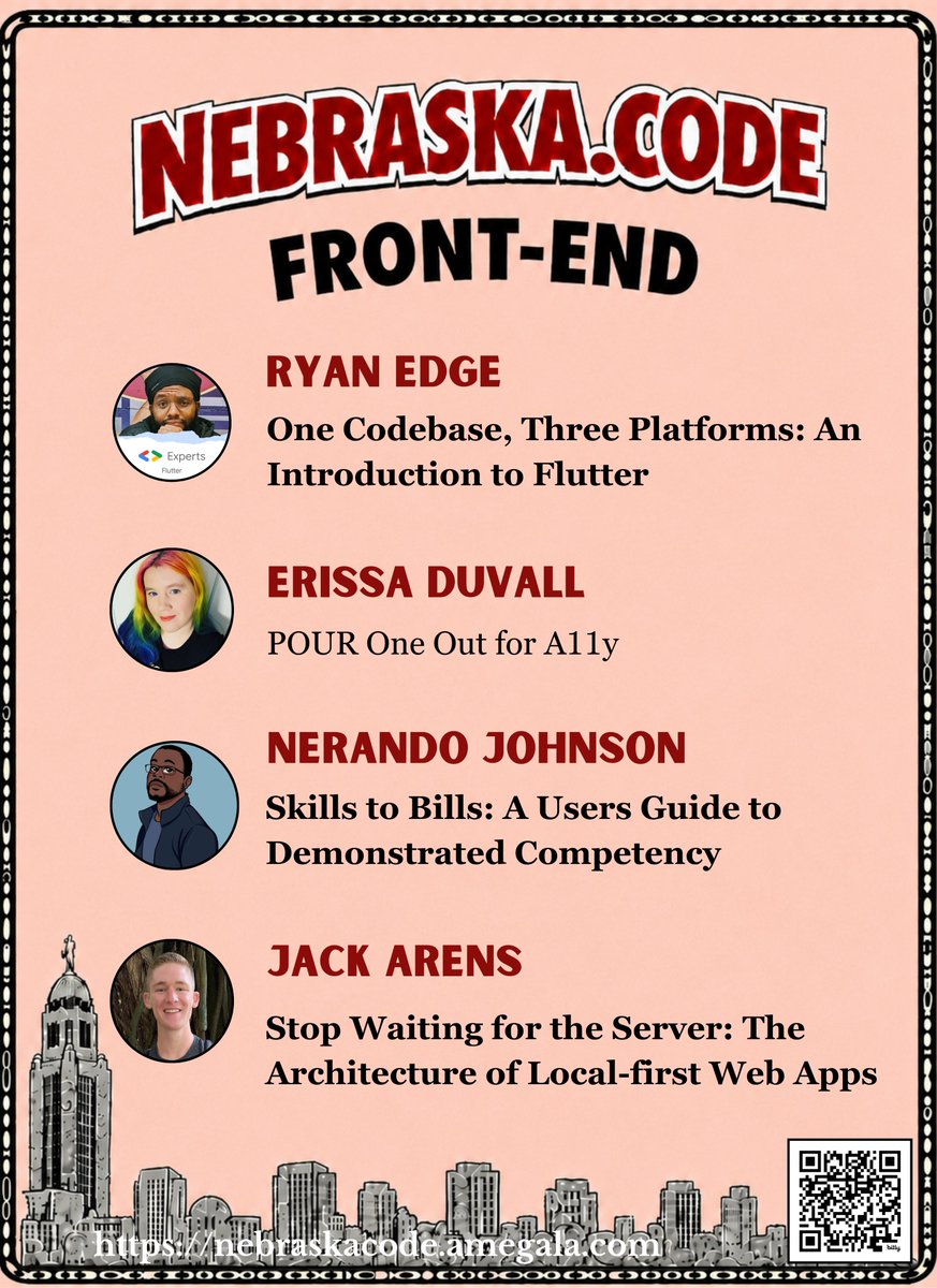 ConferenceNE's tweet photo. @chimon1984, @TheCorgiDev , @nerajno and Jack Arens have Sessions on Front-End Development this July at Nebraska.Code().
https://t.co/YfMDImPYbn
#FrontEnd #Flutter #WomenWhoCode #A11y #POURPrincipals #DemonstratedCompetency #WomenInSTEM #TechInclusion @CHIhealth @Madonnarehab https://t.co/32W4aXgmoq