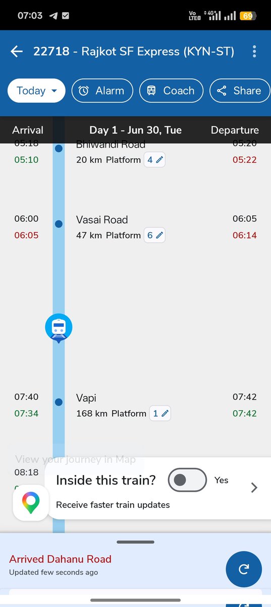 ashokraja10's tweet photo. @railcomplaint @drmbct Smoking is happening inside Train No. 12755,
Next station Vasai Road, 7:05 am 30 jun 26 causing परेशानी to passengers. Kindly take immediate action and ensure passenger safety and comfort. my Contact no 9619545946 https://t.co/yN69nHpEXu