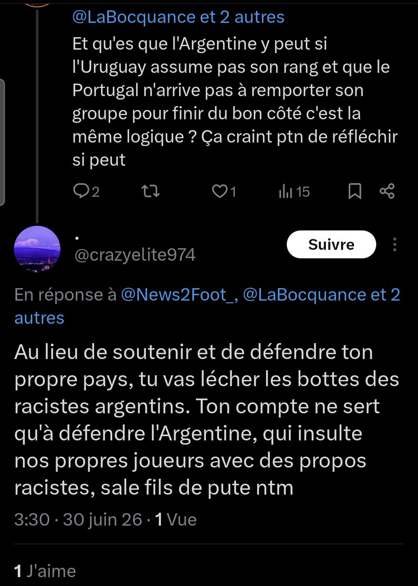 News2Foot_'s tweet photo. @crazyelite974 @LaBocquance @Samii_230 @AlexisLarid PTDRRR autolike+blocage parce que défendre son pays c'est être malhonnête intellectuellement, heureusement que tu ne verra pas ce tweet je pense que tu ne le comprendrai pas https://t.co/LviPTDKkrr