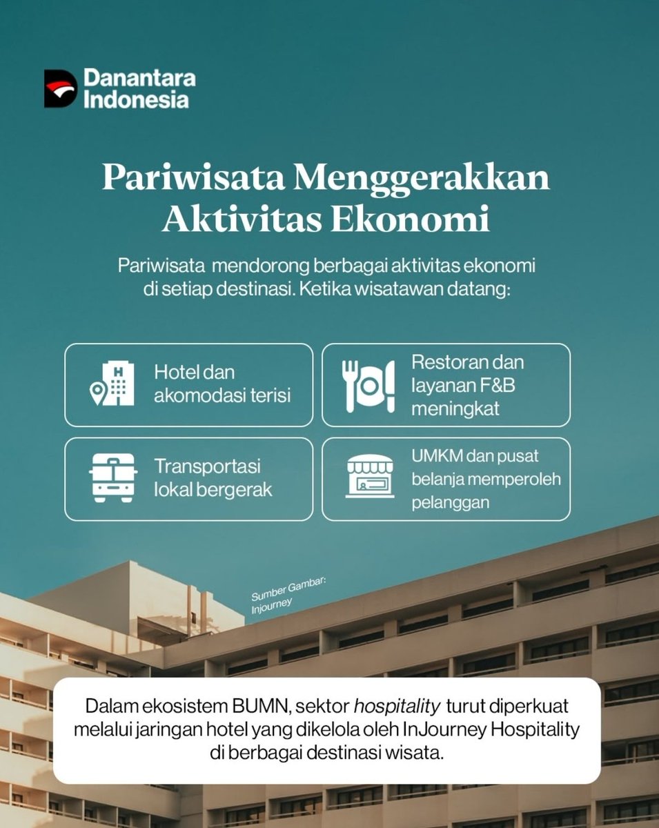 ayers_caid66545's tweet photo. Pariwisata adalah ekosistem. Bersama BUMN, Danantara Indonesia mendorong pariwisata yang berkelanjutan dan berdampak bagi ekonomi.
#Danantara #DanantaraIndonesia https://t.co/fHp9HgJBPZ