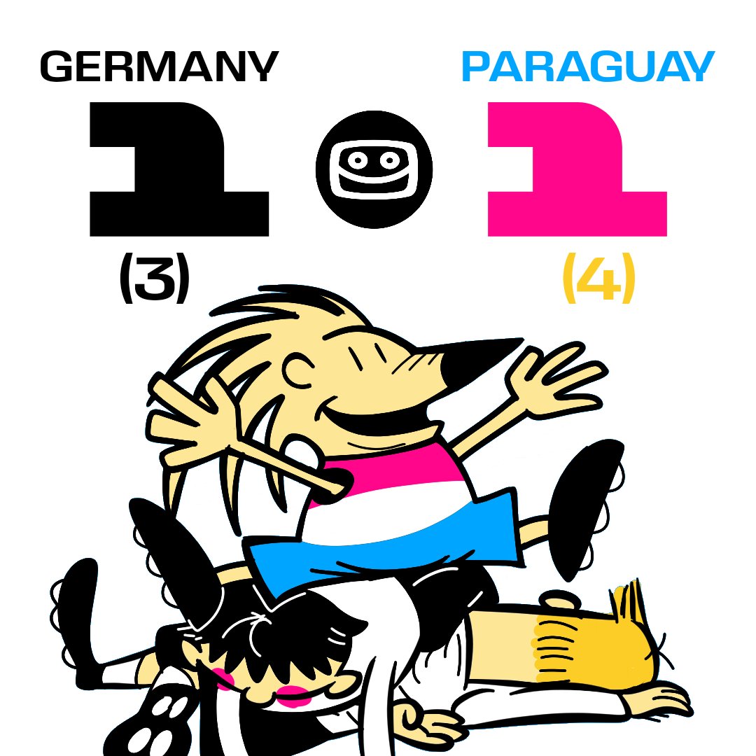 SCREENONYMOUS's tweet photo. 🇩🇪 is eliminated from World Cup contention.

🇵🇾 wins penalties and advances to Round of 16. https://t.co/CL8NWFSuUZ