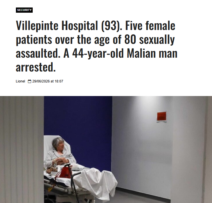 ianmiles's tweet photo. Even grandmothers can't heal in peace in hospitals without beasts sexually assaulting them. 

The man is homeless and reportedly came from Mali, Africa. He should have stayed there and never been allowed to set foot on European soil. https://t.co/0DwMBjq0u1