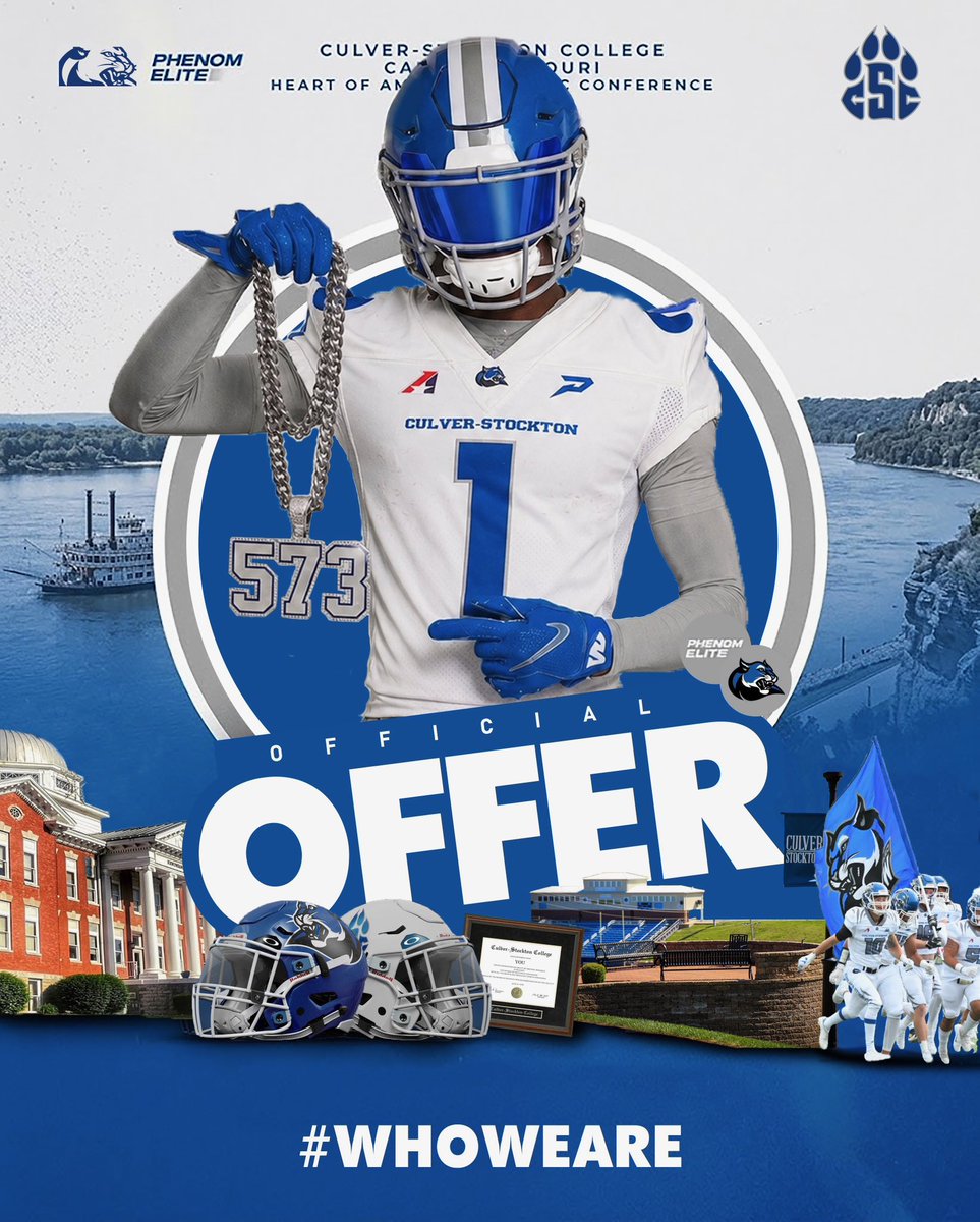 BraeydenH's tweet photo. After a great conversation with @CoachMelton_CSC and a great camp, I am blessed to receive my 2nd offer from Culver-Stockon College. https://t.co/fXhyccLO53
