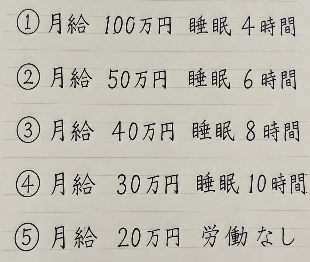 tamika47488's tweet photo. この中から1つ選ぶとしたらどれ選ぶ？
1番多そうなの⑤だなw https://t.co/38Cd8FKK97
