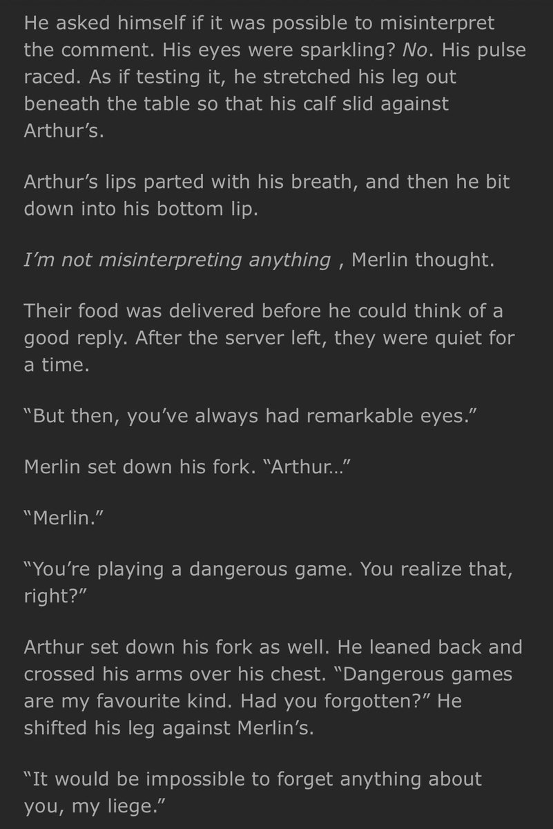 oystrr's tweet photo. was giggling and feeling like a third wheel perv reading this merthur scene god i love this author’s writing https://t.co/ELmGBegehQ