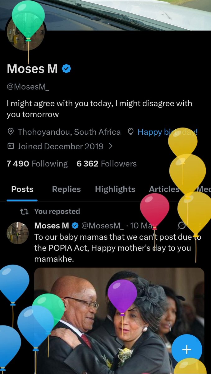 MosesM_'s tweet photo. Balloons on my profile. Happy birthday to me. Happy #June30 to me🥳🎉🎂🎉 https://t.co/eXKKLMUYtu