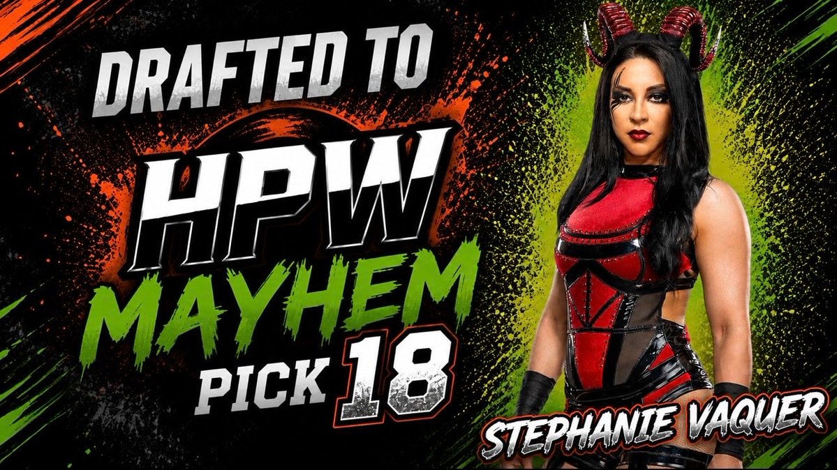 HeatProWrestle's tweet photo. @visionarysyeet @celograps @MjfPlsBeatMe @liv4wrestlin @userunknown_og @ColdMandate @marshxclub HPW Mayhem 18th pick is Stephanie Vaquer! @paxleyPower https://t.co/h0uH7GEYOr