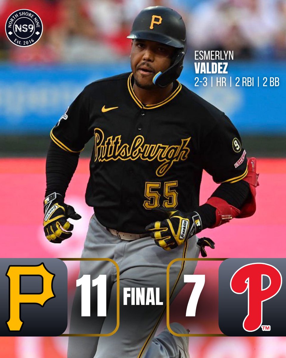 NorthShoreNine's tweet photo. #RaiseIt 

It was a wild one but the Pirates come out victorious vs the Phillies and are back over .500 with a 43-42 record. https://t.co/hMRKn9V2hX