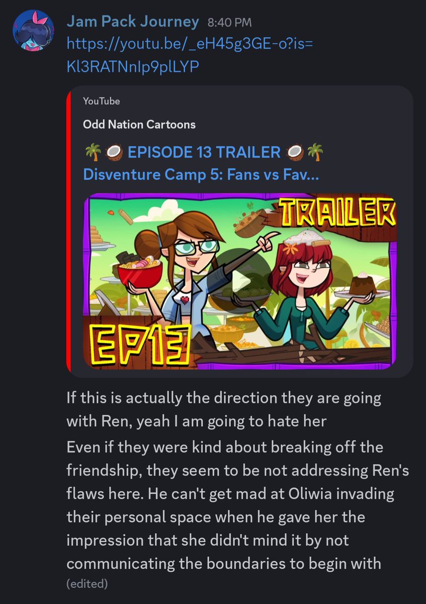 PJCameron8's tweet photo. Saw the new trailer, had to get my thoughts out rq. It's mainly about the Ren and Oliwia stuff. Rest of it seems fine. I am pretty excited https://t.co/gkVQ60v7PC