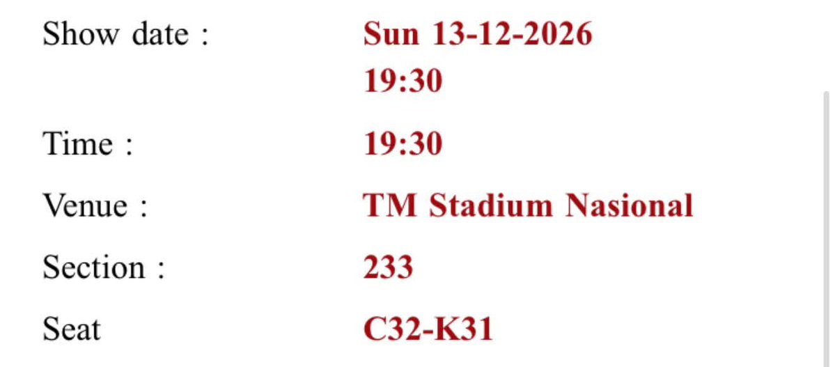 jkookcart's tweet photo. WTS LFB BTS Arirang in Kuala Lumpur

Day 2 - December 13

- CAT 4 233 (2) - Rows C &amp; K 
(₱13k each; prio getting both)

rfs: secured desired seats on day 1

💜 dm me here or you can also stalk my main accounts in facebook and ig https://t.co/ftWnZL8ygQ
