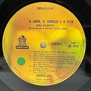 良好!! BRAZIL 70s 初期盤 JOAO GILBERTO O Amor, O Sorriso E A Flor