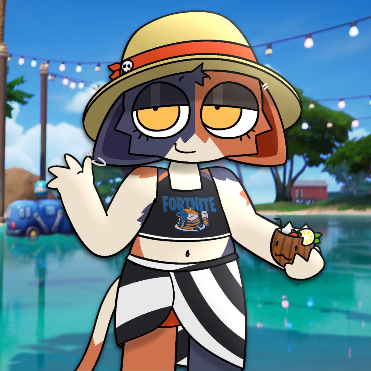 reee_2177's tweet photo. Meowskulls Day #364. Summer Meowskulls! #Fortnite #FortniteArt #Meowskulls https://t.co/EXHxMWu5dm