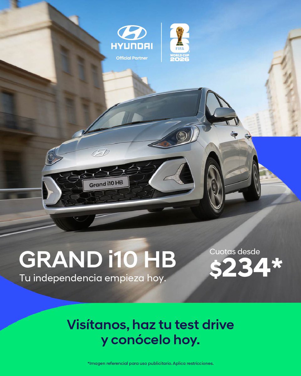RadioDibluFM's tweet photo. La independencia no empieza cuando llegas. Empieza cuando decides arrancar 🚙🔥

Visítanos, haz tu test drive y conoce el Grand i10 HB.

#Hyundai #Grandi10HB #LikeNeverBefore https://t.co/Aox9NLGvif