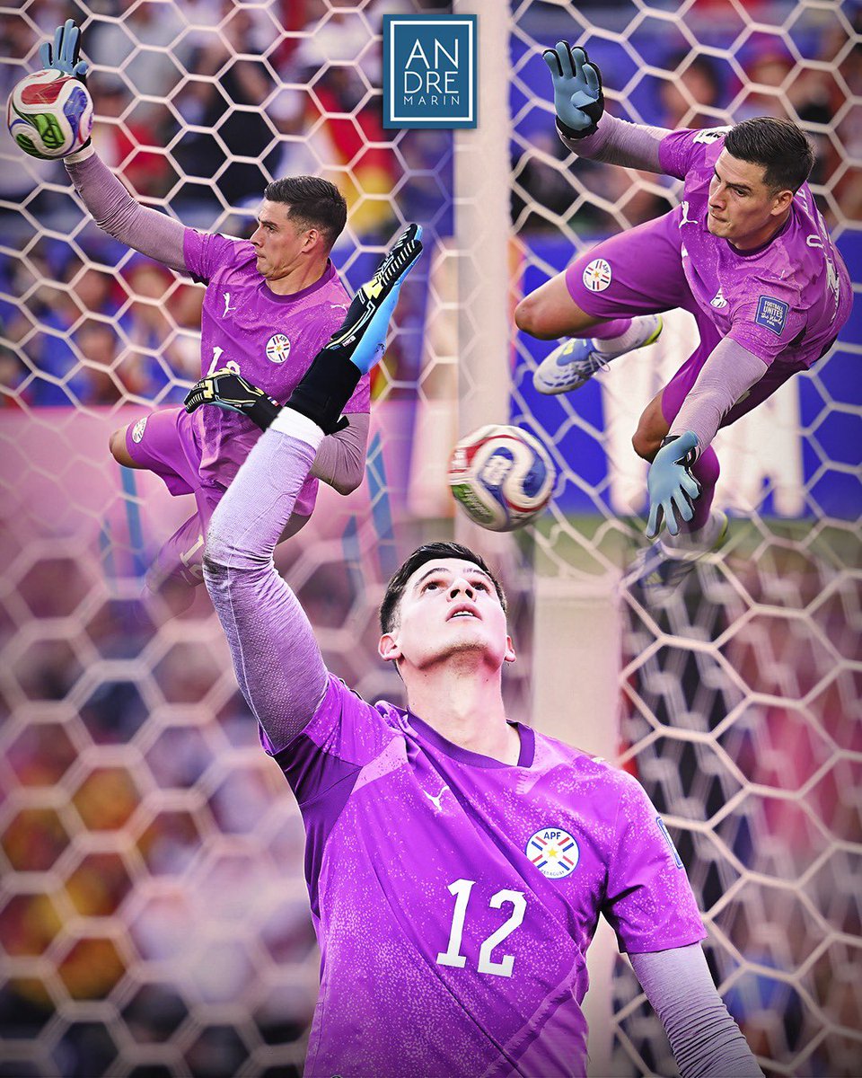 andremarinpuig's tweet photo. ¡EL HÉROE PARAGUAYO! 👏🏼🇵🇾

Justo en la semana en la que José Luis Chilavert lo criticó por "no hablar y jugar mudo", Orlando Gill respondió siendo el MVP con 6 atajadas en el partido vs Alemania y tapando los cobros de Havertz y Woltemade para que Paraguay avanzara a los octavos de final de la Copa del Mundo. 

El arquero de San Lorenzo sostuvo al equipo cuando más lo necesitaba y se agigantó desde los once metros (primera vez que Alemania pierde una tanda de penales en un Mundial) para darle a la Albirroja uno de los triunfos más importantes en toda su historia.