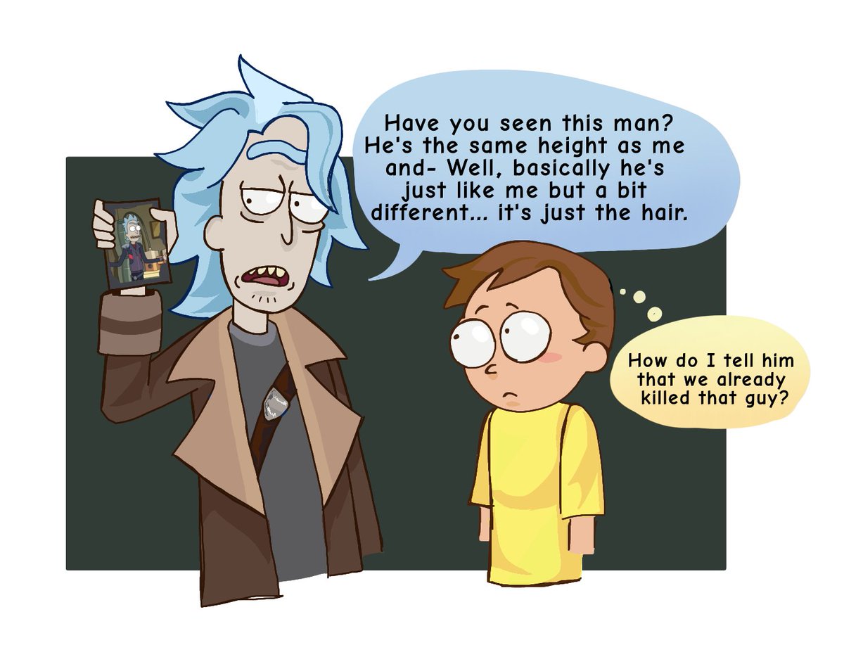 RickyX5k's tweet photo. Me da paja hablar en inglés 🐬
Pensé que sería gracioso que un Rick del pasado vaya al futuro a buscar pistas sobre Prime, solo para saber que ya esta muerto xdd
#rickandmorty https://t.co/FSJtutnd9E