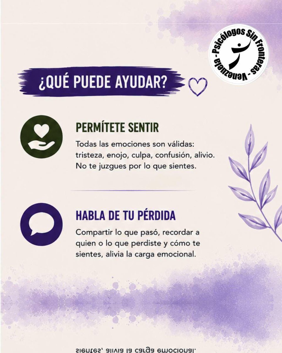 psfvenezuela's tweet photo. Cómo manejar las pérdidas y el duelo en estos momentos tan doloroso. Favor divulgar. https://t.co/UTFDvo5Oeg