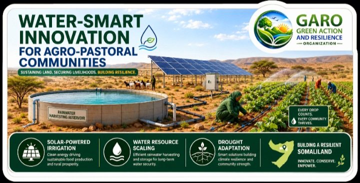 GARO3x's tweet photo. ☀️Solar-Powered Irrigation &amp; Water Security in Somaliland 
#CleanEnergy #WaterManagement #AgroPastoralResilience #GARO https://t.co/RFr0n49O5h
