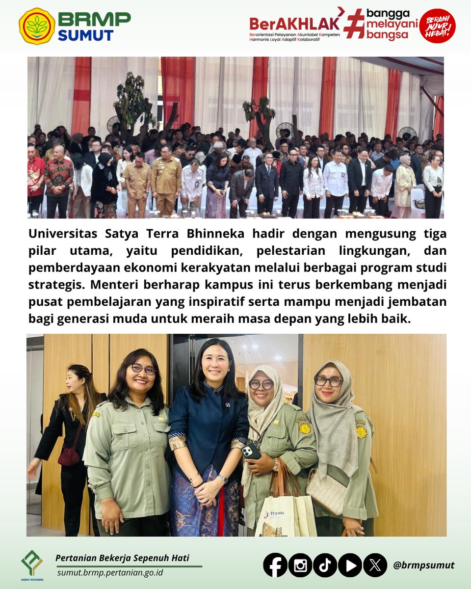 brmpsumut's tweet photo. Horas #SobaTani
BRMP SUMUT hadiri Peresmian Gedung Universitas Satya Terra Bhinneka di Medan
#satyaterrabhinneka #BRMP #Sumut #kementan https://t.co/QtJAKaFhPr
