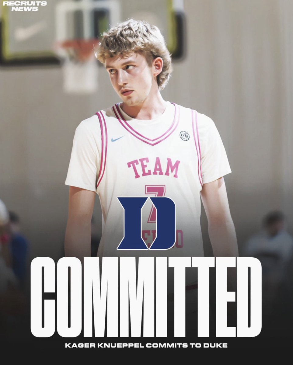 CBKReport's tweet photo. NEWS: 2027 4-star wing Kager Knueppel has committed to Duke. 😈

He is the brother of Hornets star Kon Knueppel. https://t.co/zuo4SvSHwR