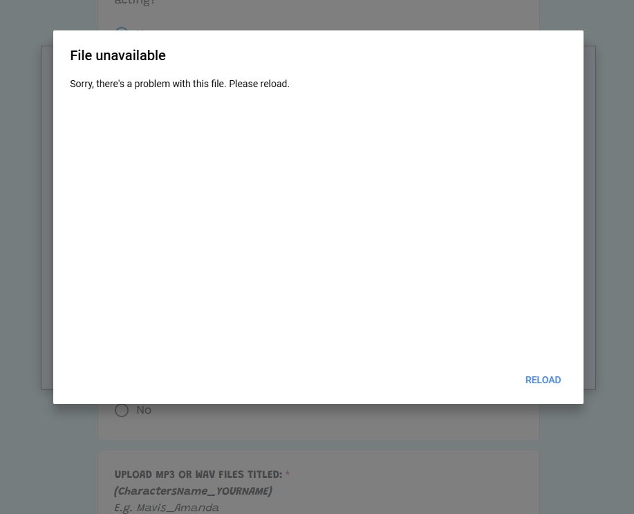 RyanMorrisVA's tweet photo. @SuriFox45 I am having an issue where I can't upload my files to the google doc. Is there an email where I can send my files to? https://t.co/OCKtNWCM8e