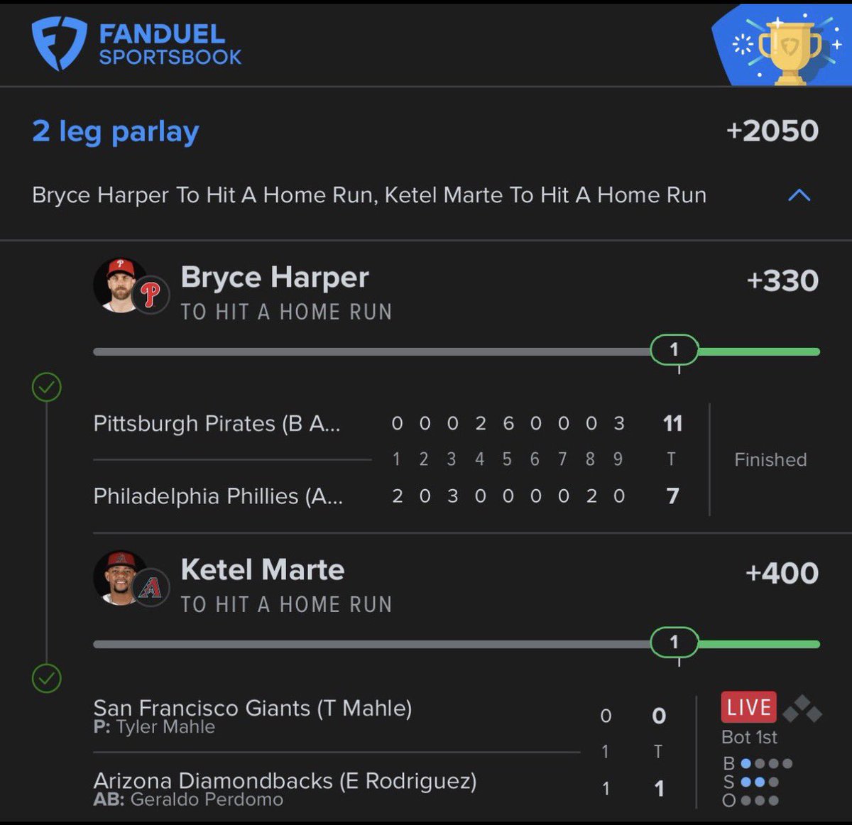 BackdoorDrip's tweet photo. @MLBHR Took a break now im back🤑 https://t.co/2sCaXsTfSO