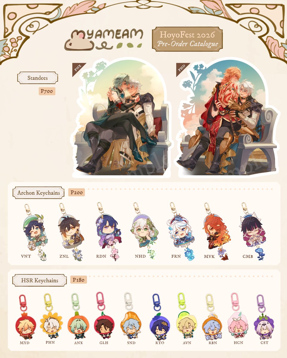 myameam_'s tweet photo. 🐭 [ Hoyofest PH 2026 pre-order catalogue ] shares appreciated 🫶

ive opened Preorders for Hoyofest for event pick-up!
PO Period: June 30 - July 10
Form: https://t.co/x7wmhVz19Z (🔗 in bio too)

#HoyofestPH #Hoyofest2026 https://t.co/d92bsdfEui