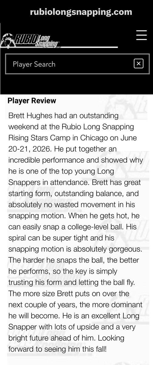 BrettHughes2010's tweet photo. 4.5⭐️ #20🇺🇸

After returning from Canada, here are my updated rankings and write up from the @TheChrisRubio Chicago Underclassmen Invitational. So proud to now be a 4.5 ⭐️ Longsnapper and #20🇺🇸 in the nation!

@CoachSenga @LCarstensen40 @dschwartz555 @ParkCityFtbl https://t.co/GuqpyRVbVY