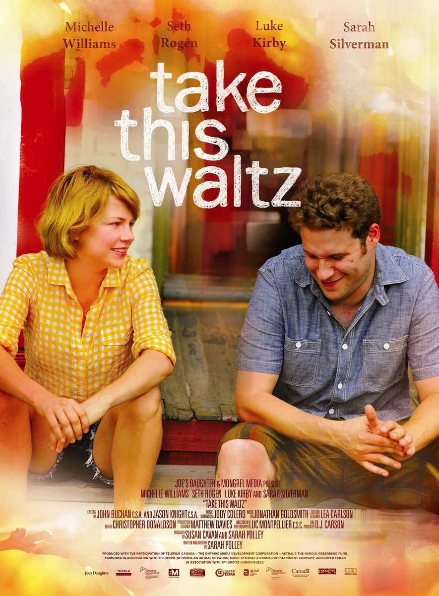 FilmNewsNos's tweet photo. 🎬MOVIE HISTORY: 14 years ago today, June 29, 2012, the movie ‘Take This Waltz’ opened in limited theaters!

#MichelleWilliams #SethRogen #LukeKirby #SarahSilverman @Podemskichick #GrahamAbbey #AaronAbrams #SarahPolley https://t.co/kXoyAdC97F