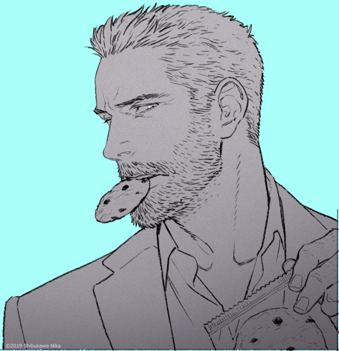 「#おじさんのイラストだけで興味を持ってくれる方へ届け」|ニカ（kaninonika)のイラスト
