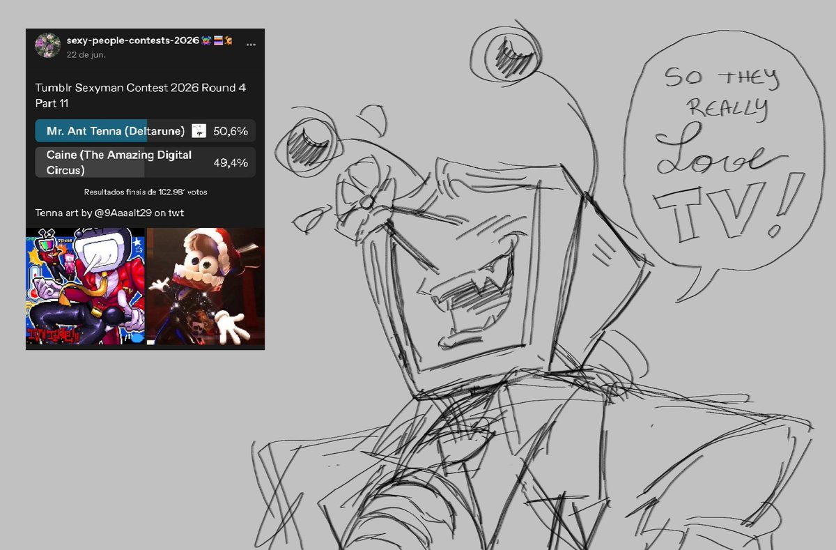 inmpomie's tweet photo. Quick sketch to celebrate #tenna https://t.co/OMCaTvT7wC
