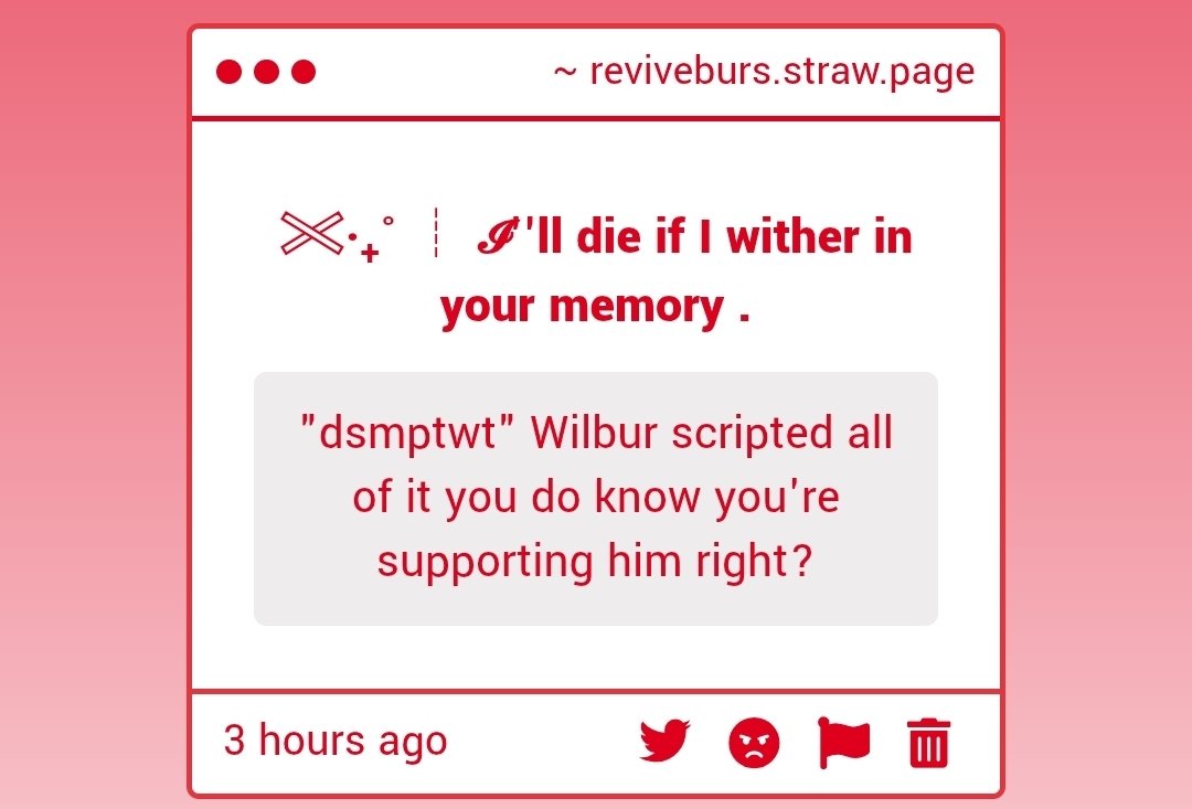 cwilburlovebot's tweet photo. alright listen up #dsmptwt from now on no one is allowed to be a fan of the dsmp because that would mean youre supporting william gold and also dream and also bbh. i wanna see DEACTIVATED ACCOUNTS. DEACTIVATED TWITTER ACCOUNTS, BY TOMORROW, AT DAWN, OR YOU ARE DEAD. https://t.co/v1OhpBF6bB