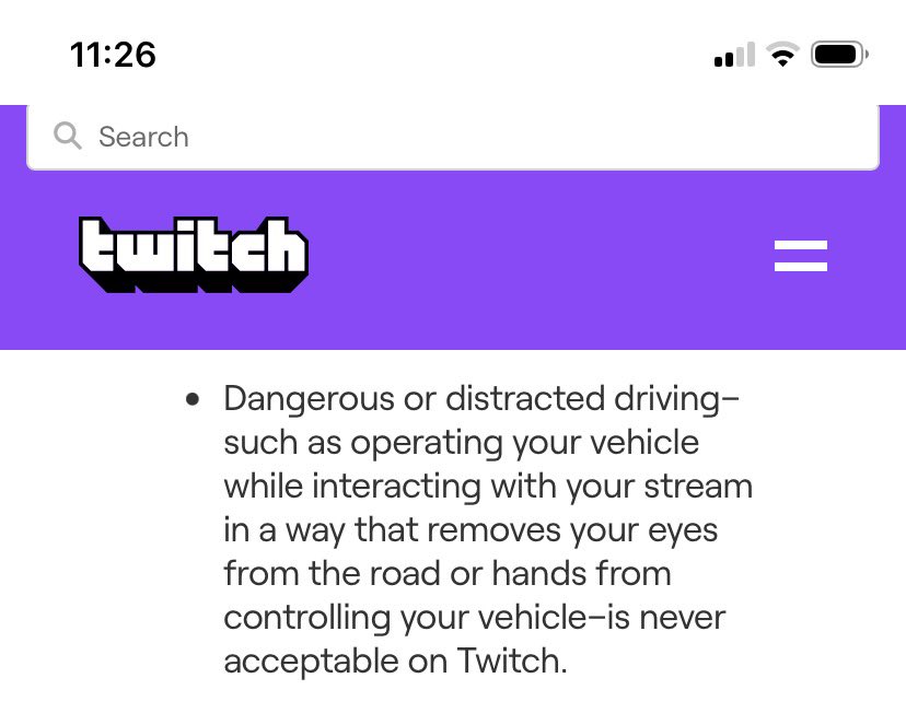 Fyterian's tweet photo. it is against Twitch’s Community Guidelines.
regardless, it would be about showing leadership and responsibility as a platform.
it is also the local authority’s responsibility. https://t.co/ebNIyHe3jM
