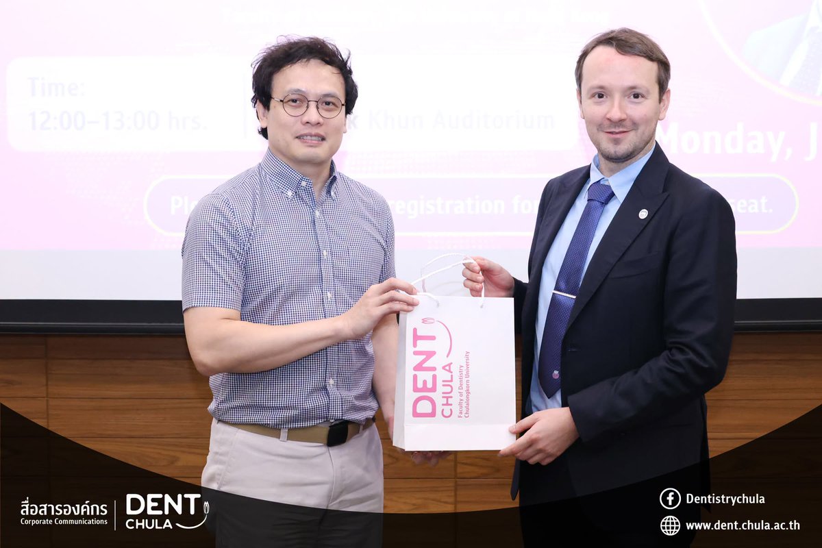 DentistryChula's tweet photo. คณะทันตแพทย์ จุฬาฯ จับมือ HKU Dentistry จัดกิจกรรม Lunch and Learn แลกเปลี่ยนเรียนรู้การพัฒนา Portfolio Website ยกระดับการนำเสนอผลงานวิชาการยุคดิจิทัล เมื่อวันจันทร์ที่ 29 มิถุนายน 2569 ณ ห้องประชุมรฦกคุณ 

https://t.co/ltGgp5XAdD
.
#dentchula #HKU #SDG3 #SDG4 https://t.co/iv1EQaFGP5