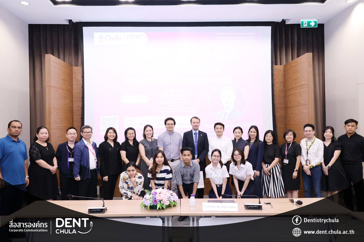 DentistryChula's tweet photo. คณะทันตแพทย์ จุฬาฯ จับมือ HKU Dentistry จัดกิจกรรม Lunch and Learn แลกเปลี่ยนเรียนรู้การพัฒนา Portfolio Website ยกระดับการนำเสนอผลงานวิชาการยุคดิจิทัล เมื่อวันจันทร์ที่ 29 มิถุนายน 2569 ณ ห้องประชุมรฦกคุณ 

https://t.co/ltGgp5XAdD
.
#dentchula #HKU #SDG3 #SDG4 https://t.co/iv1EQaFGP5