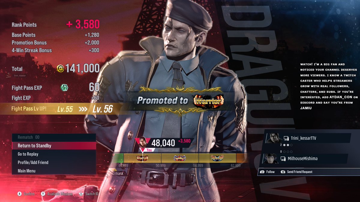 Trini_Kessar's tweet photo. 1 NIGHT 3 RANKS CRAZY 1V1s
King x3,Eddy,Armor king, Reina all stand in my way even a drag knock me down some points but i did it kept fighting! 
Live on stream 7pm ast Mon,Wed and Sat special lives on Fridays 
#tekken8 #evo #trinidad #twitchstreamer #fightinggames #trinikessar https://t.co/GI4yl1nL2R