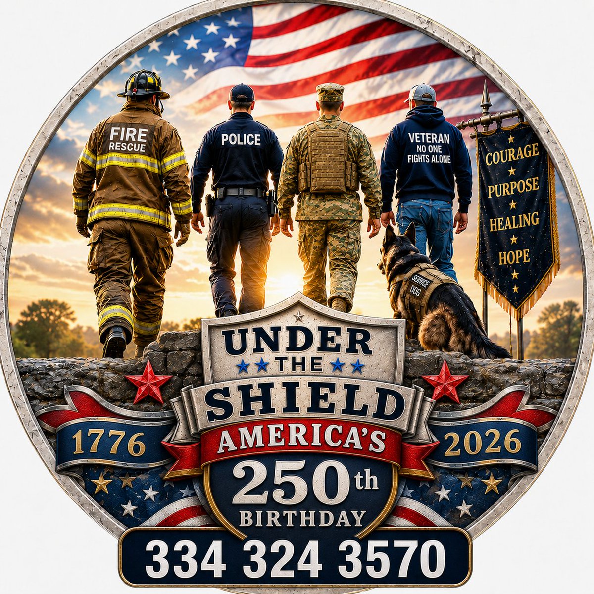 UnderTheShield_'s tweet photo. 🇺🇸 America turns 250—and we thank God for every first responder, service member, veteran, and family who has helped preserve our freedom.

"Blessed is the nation whose God is the Lord." — Psalm 33:12

God bless America. 🇺🇸

#UnderTheShield #NoOneFightsAlone #Americas250 https://t.co/SpFBIaukij