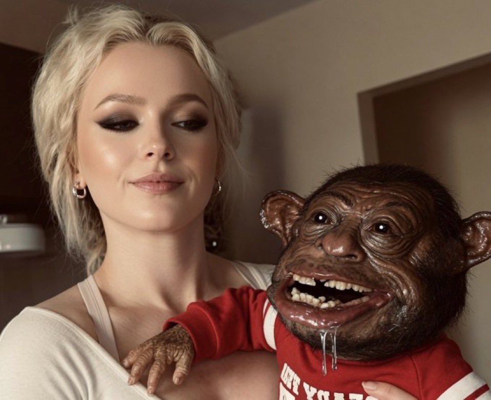 JesusOrBitcoin's tweet photo. @MikeSouthWestUK Fuck this trashy Nephilim-breeder. 
She’ll get her brains smashed out of her fucking skull by her Nephilim lover just as thousands white women do, according to thousands of photos &amp; videos on the Internet. https://t.co/HVJHkEAo2R